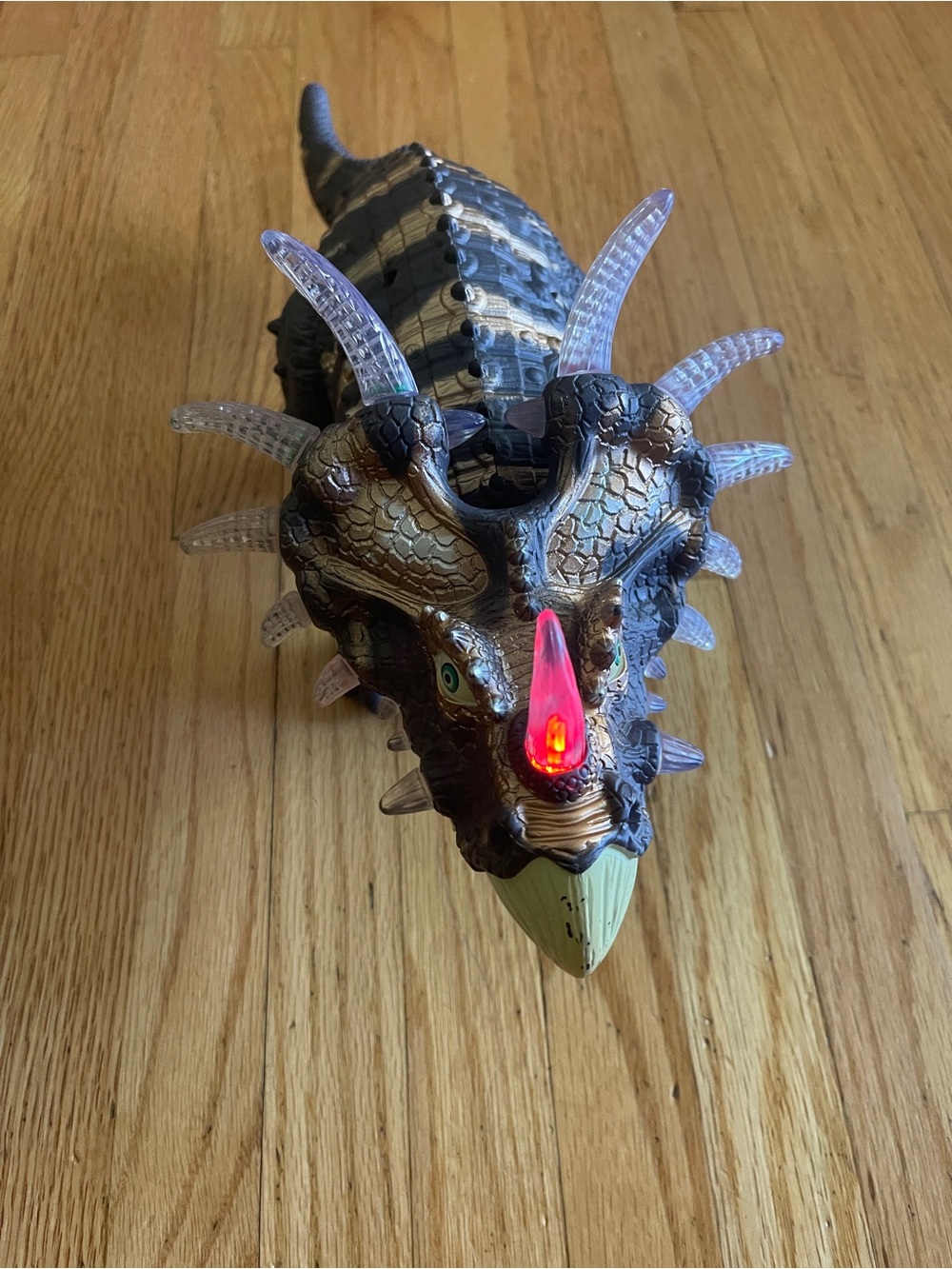 PlayWorld Walking Triceratops Dinosaur Toy With Lights And Sounds